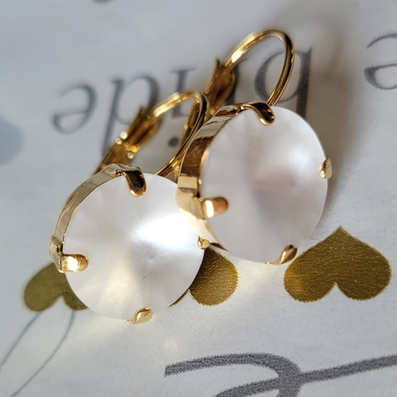 Austrian Crystal Earrings in Gold - Picture 3 of 8